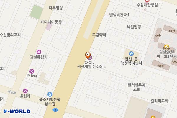 거창에너지 권선제일 위치 지도 — 경기도 수원시 권선구 경수대로 350(권선동)