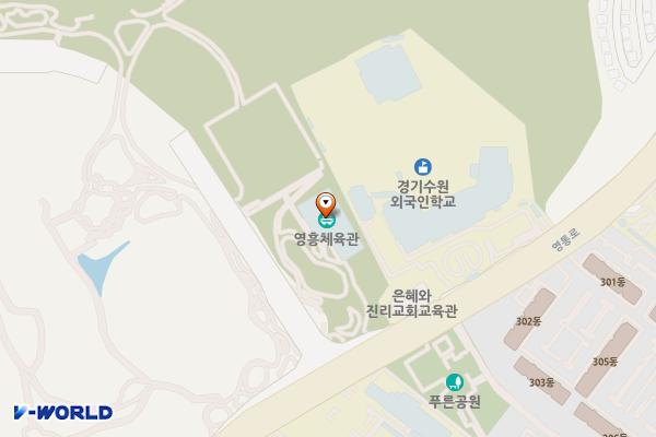 영흥수목원 야외 위치 지도 — 경기도 수원시 영통구 영통로 435