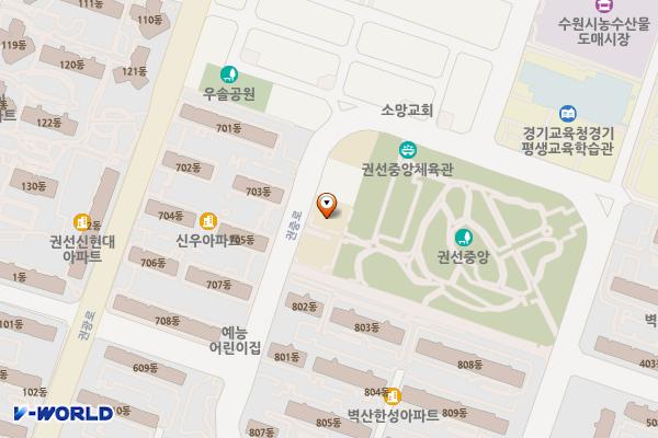 권선2동행정복지센터 위치 지도 — 경기도 수원시 권선구 권중로 85(권선동)