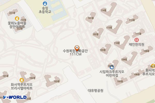 111CM 위치 지도 — 경기도 수원시 장안구 수성로 195
