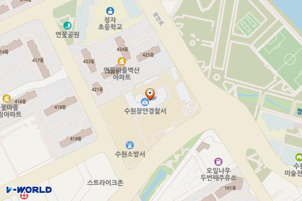 수원장안경찰서 본관 1층 위치 지도 — 경기도 수원시 장안구 정자천로 199(정자동)