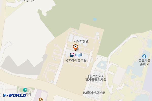 국토지리정보원 지도박물관 위치 지도 — 경기도 수원시 영통구 월드컵로 92 (원천동, 국토지리정보원)