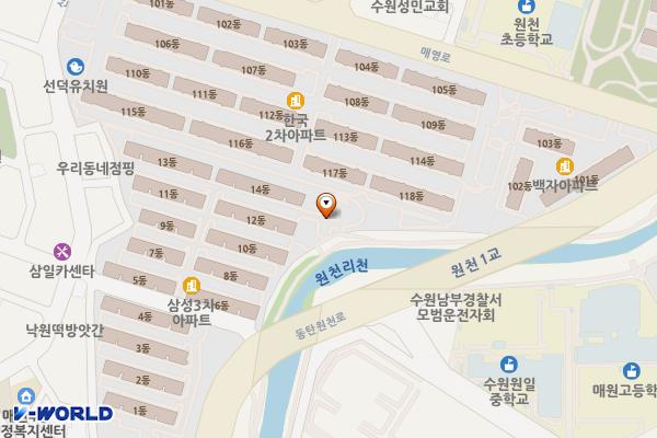 원천4공원(매미) 위치 지도 — 경기도 수원시 영통구 매탄동 1217-6