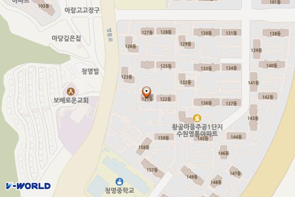 영통포레파크원 위치 지도 — 경기도 수원시 영통구 영통로 498