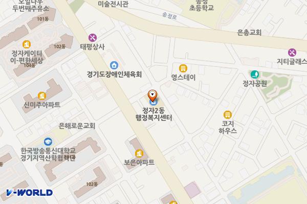 정자2동행정복지센터 위치 지도 — 경기도 수원시 장안구 송정로24번길 34(정자동)