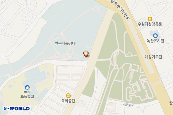 연무대 위치 지도 — 경기도 수원시 팔달구 창룡대로105(매향동)