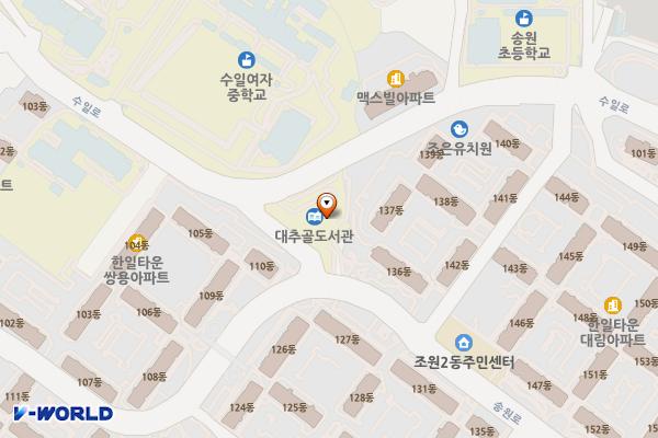 대추골도서관 위치 지도 — 경기도 수원시 장안구 수일로 164