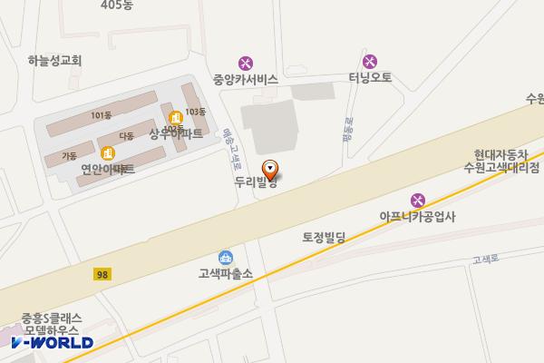 중앙스포츠랜드 위치 지도 — 경기도 수원시 권선구 매송고색로 755(고색동)