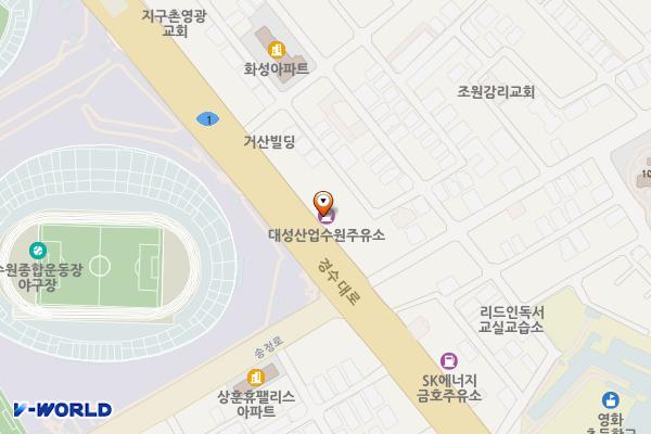 대성산업(주) 수원주유소 위치 지도 — 경기도 수원시 장안구 경수대로 868 (조원동)