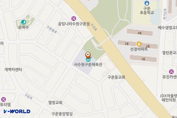 군들 위치 지도 — 경기도 수원시 권선구 구운로14번길 42(구운동)