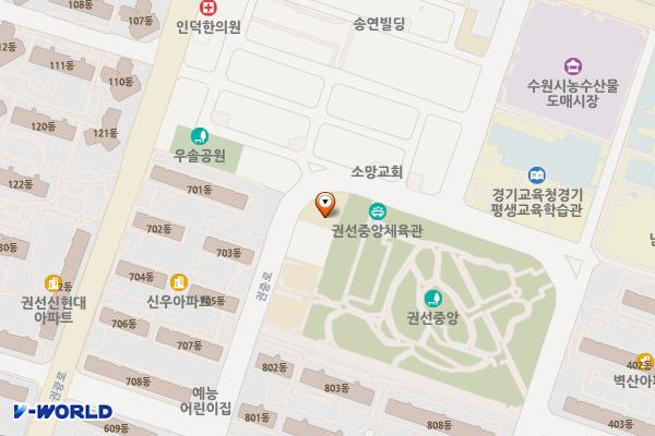 곡선지구대 위치 지도 — 경기도 수원시 권선구 권중로 77, 곡선지구대 (권선동)