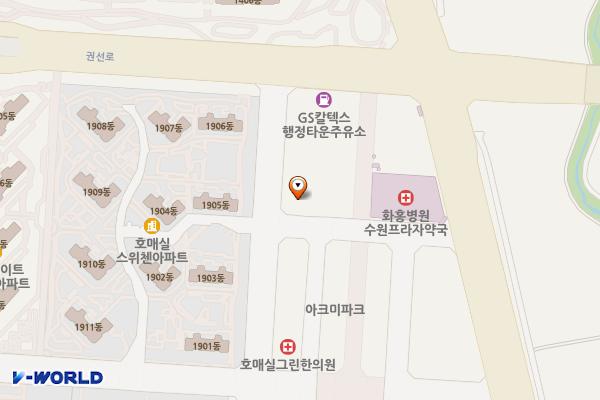 블루테라스빌딩 위치 지도 — 경기도 수원시 권선구 호매실로90번길 116 (호매실동)