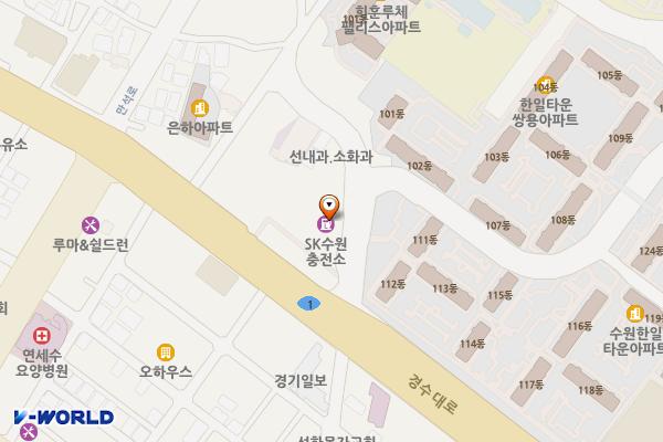 SK충전소 위치 지도 — 경기도 수원시 장안구 경수대로976번길 13(송죽동)