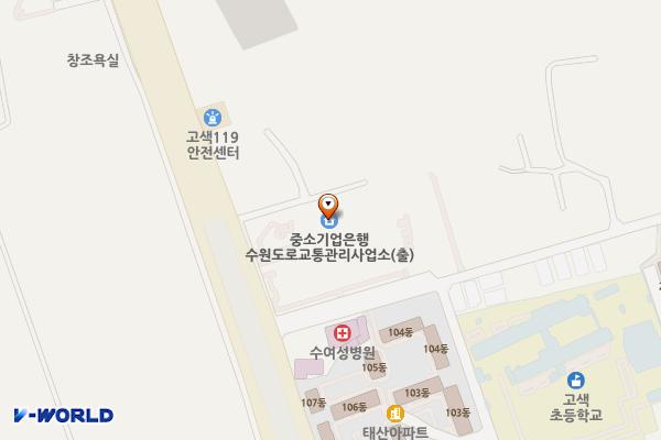 도로교통관리사업소 위치 지도 — 경기도 수원시 권선구 서부로 1600, 도로교통관리사업소 (고색동)