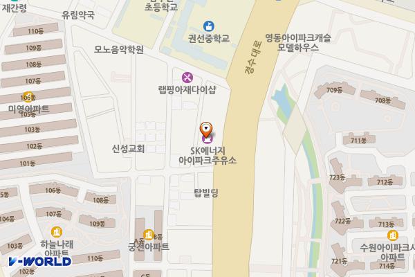 청담아이파크주유소 위치 지도 — 경기도 수원시 권선구 경수대로 229 (세류동)