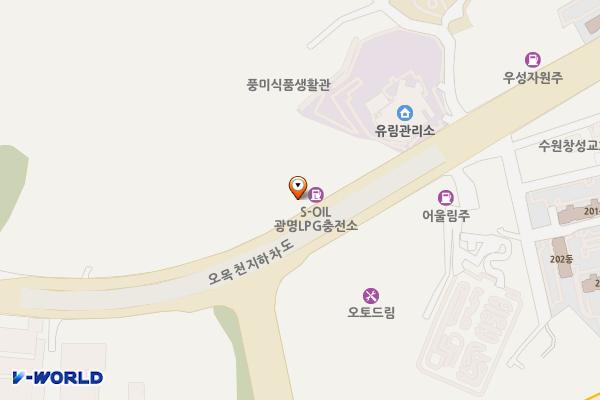 극동산업(주)광명충전소 위치 지도 — 경기도 수원시 권선구 매송고색로 487 (오목천동)
