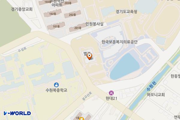 경기남부보훈지청 별관 위치 지도 — 경기도 수원시 장안구 조원로8(영화동)