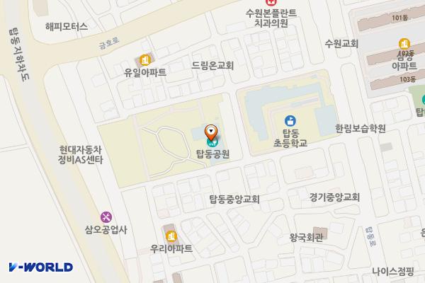 서수원도서관 위치 지도 — 경기도수원시 권선구 탑동로 57번길 35(탑동)