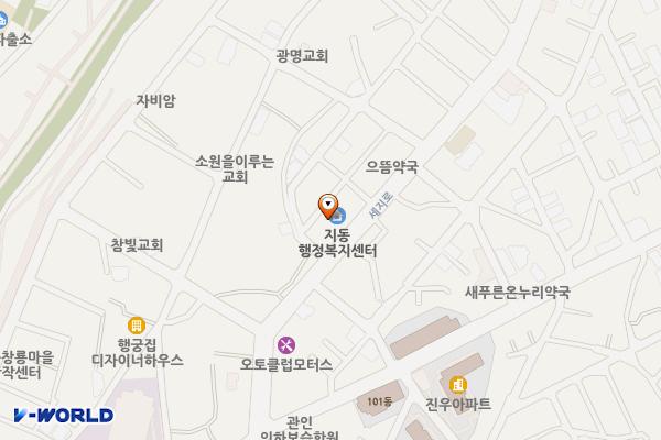 지동행정복지센터 위치 지도 — 경기도 수원시 팔달구 세지로 339(지동)