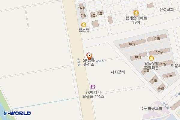 탑동충전소 위치 지도 — 경기도 수원시 권선구 서부로 1782 (탑동)