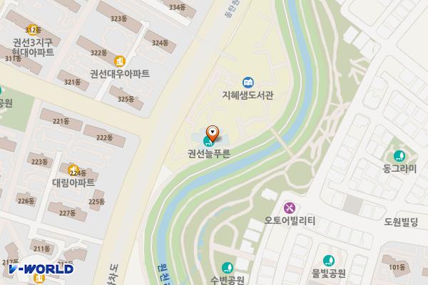 권선(늘푸른) 위치 지도 — 경기도 수원시 권선구 동탄원천로 818(권선동)