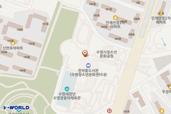 시원이네 위치 지도 — 경기도 수원시 팔달구 권광로 293(인계동)