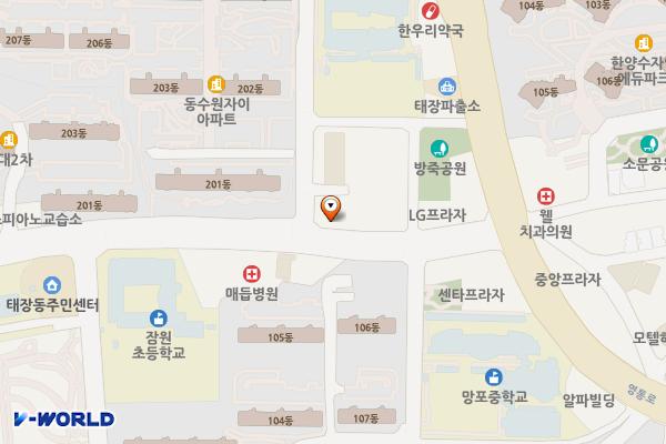 정석그린프라자 위치 지도 — 경기도 수원시 영통구 태장로 73(망포동)