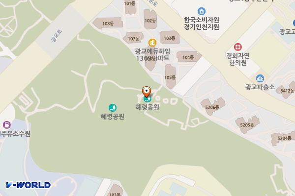 혜령 위치 지도 — 경기도 수원시 영통구 에듀타운로 91(이의동)