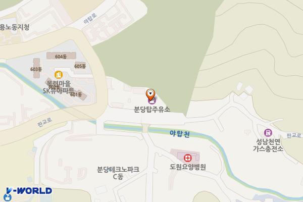SK엔크린(주)분당탑주유소 위치 지도 — 경기도 성남시 분당구 판교로 751 (야탑동)