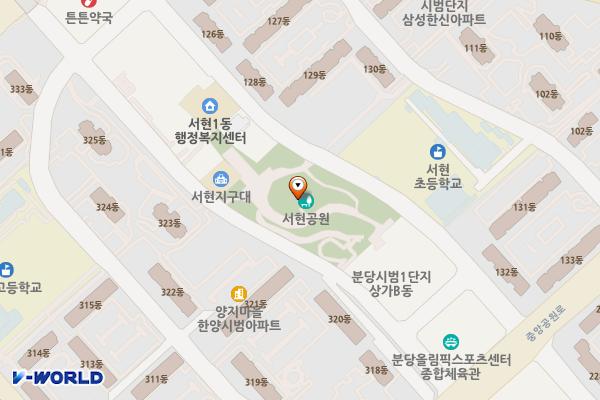 서현(1)어린이공원 위치 지도 — 경기도 성남시 분당구 서현1동 89-6