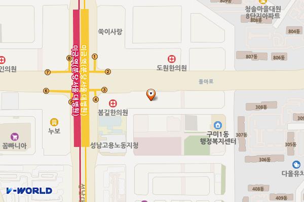 현대벤처빌 위치 지도 — 경기도 성남시 분당구 돌마로 80, 현대벤처빌오피스텔 (구미동)