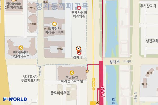 하나프라자 위치 지도 — 경기도 성남시 분당구 느티로 27 (정자동)