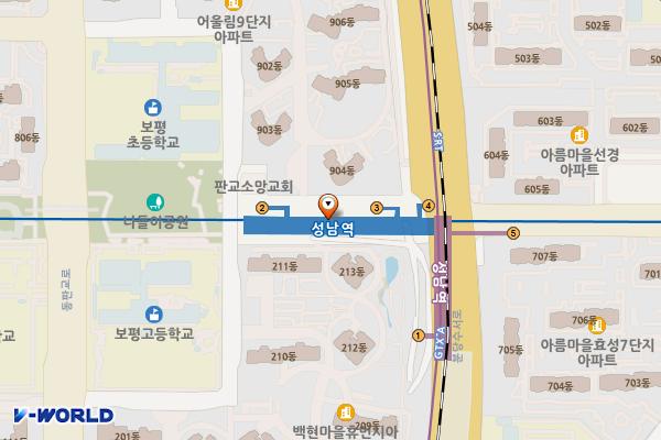 지하철 경강선 성남역 위치 지도 — 경기도 성남시 분당구 백현동 545-1