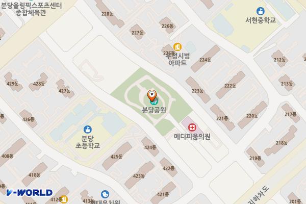 분당어린이공원 위치 지도 — 경기도 성남시 분당구 서현1동 94-1