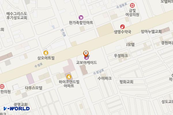 교보생명 위치 지도 — 경기도 성남시 수정구 수정로 150 (신흥동)