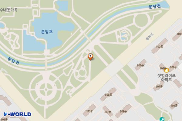 중앙공원(역말광장) 위치 지도 — 경기도 성남시 분당구 수내동 66