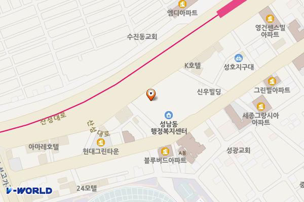 성남동행정복지센터 위치 지도 — 경기도 성남시 중원구 광명로 89 (성남동)