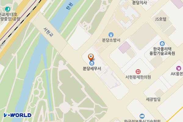 분당세무서 위치 지도 — 경기도 성남시 분당구 분당로 23, 분당세무서 (서현동)