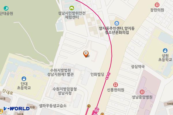 여성복지회관 위치 지도 — 경기도 성남시 수정구 산성대로 475번길 7 (단대동)