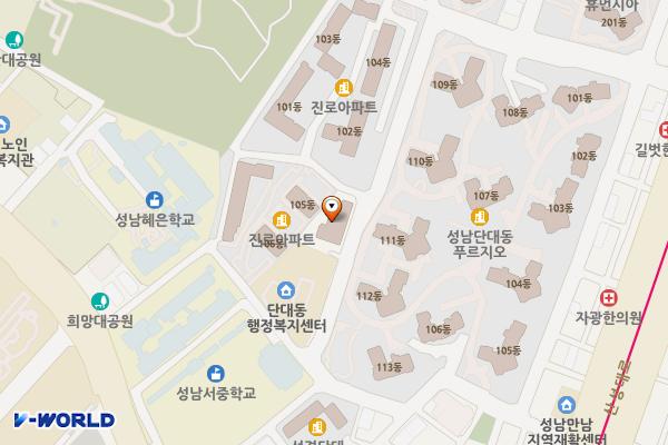 단대동 행복주택 위치 지도 — 경기도 성남시 수정구 단대로23번길 36