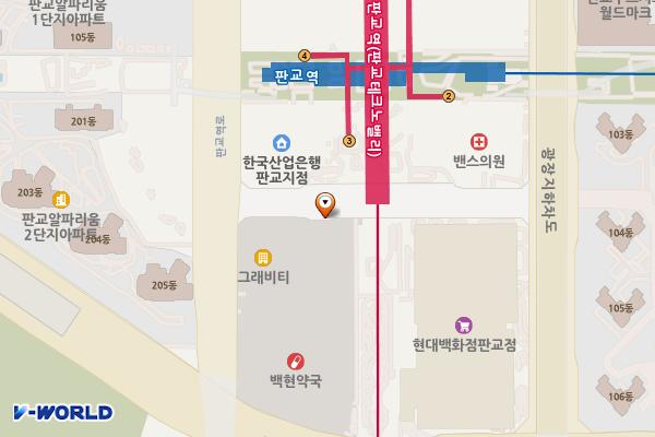 판교공영주차장 위치 지도 — 경기도 성남시 분당구 판교역로146번길 8 (백현동)