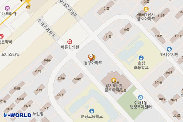 청구문화시장 위치 지도 — 경기도 성남시 분당구 내정로165번길 38 (수내동)