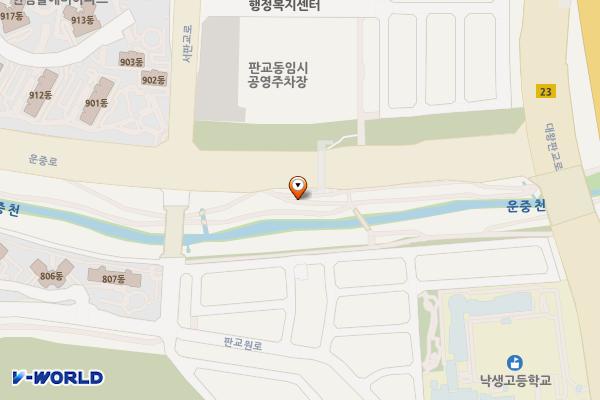 탄천 운중천1(낙생고 맞은편) 위치 지도 — 경기도 성남시 분당구 판교동 584-4