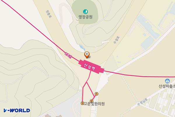 지하철 8호선 산성역 위치 지도 — 경기도 성남시 수정구 수정로 B365