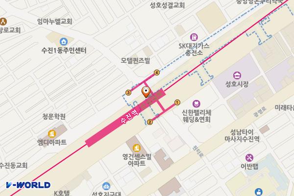중앙지하도상가 위치 지도 — 경기도 성남시 중원구 산성대로 204-5