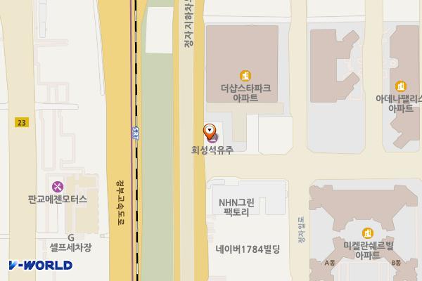 희성석유㈜금곡주유소 위치 지도 — 경기도 성남시 분당구 불정로 1 (정자동)