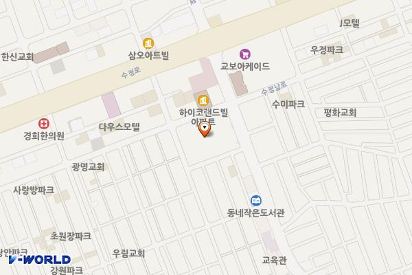 수정커뮤니티센터주차장 위치 지도 — 경기도 성남시 수정구 탄리로 59, 공영주차장(수정커뮤니티센터) (수진동)