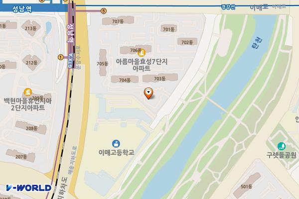 탄천 좌안5(이매교) 위치 지도 — 경기도 성남시 분당구 이매동 148