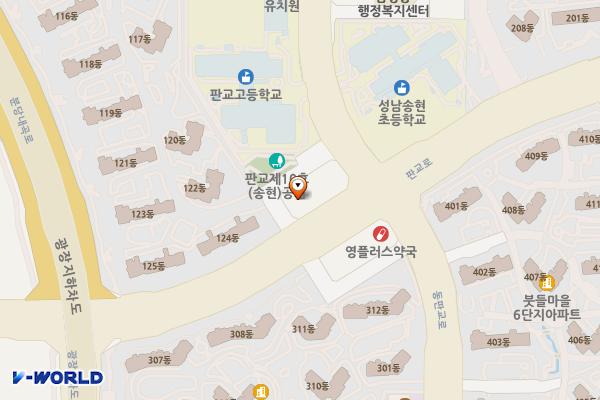 에메트타운 빌딩 위치 지도 — 경기도 성남시 분당구 분당구 판교로 375 (삼평동)