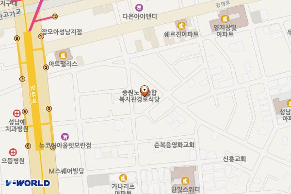 중원노인종합복지관 위치 지도 — 경기도 성남시 중원구 제일로 35번길 51 (성남동)